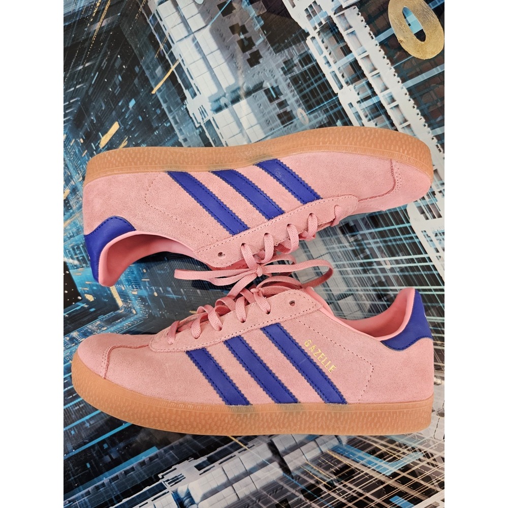 Adidas Gazelle J 'Semi Pink Spark Lucid Blue' kids' Size 5.5 IG9153 - Picture 6 of 10